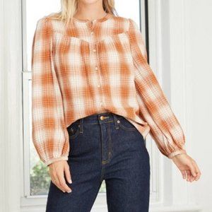 UNIVERSAL THREADS-Burnt Orange Puff Sleeve Blouse